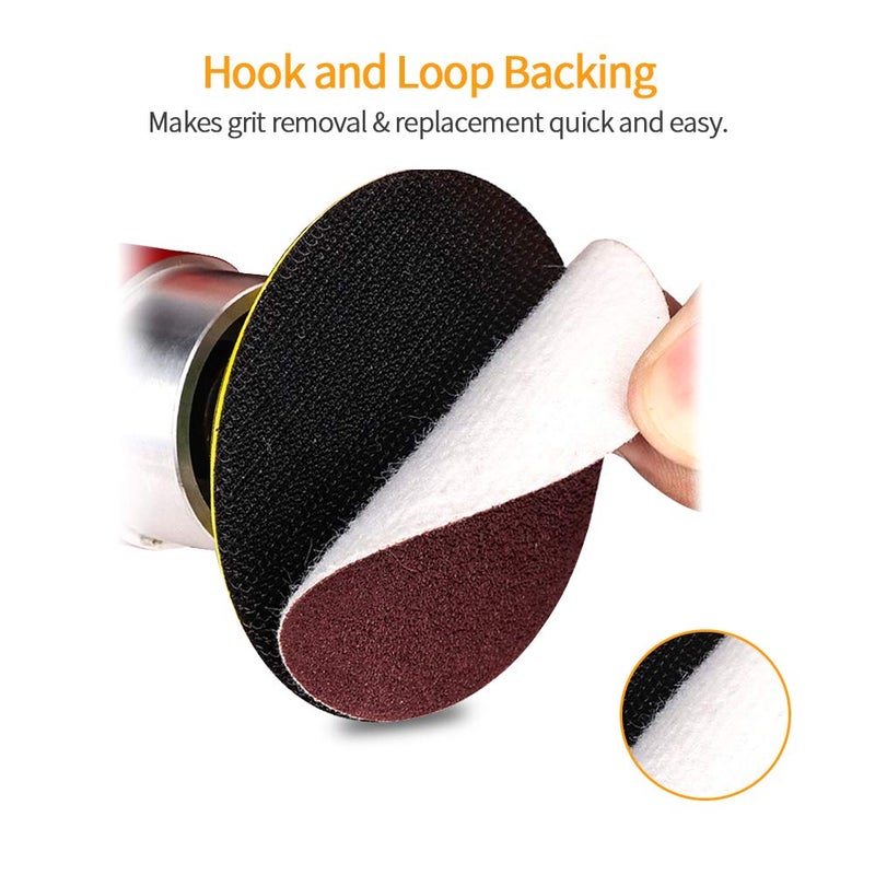 SPEEDWOX 100pc 2 inch Sanding Discs Hook and Loop Sandpaper 150 Grit Sander Disc Sanding for Sanders Drill Grinder Rotary Tools Attachment Woodworking Wood Auto, No Hole - Image 4